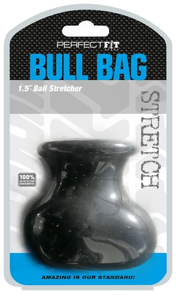 Perfect Fit Bull Bag XL Black Ball Stretcher packaging with 1.5 ball stretcher details.
