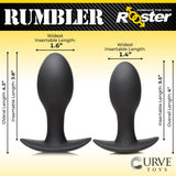 Rooster Rumbler Vibrating Silicone Butt Plug Medium features dimensions and design for anal pleasure.
