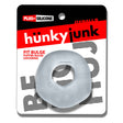 Oxballs Fit Bulge Hung-Style Cockring Clear Steam in packaging showcasing design and features.