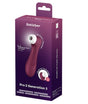 Satisfyer Pro 2 Generation 3 Air Pulse Clitoral Vibrator packaging showcasing Liquid Air Technology and interchangeable attachments.