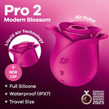 Satisfyer Pro 2 Modern Blossom Air Pulse Vibrator with Liquid Air Technology and floral design.