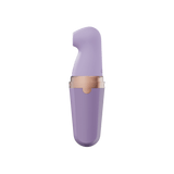 The Sweet Secret Massager featuring dual stimulation with clitoral suction and wand vibration in a sleek purple design.