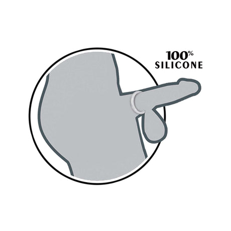 Enhancer Silicone Cock Rings Set Clear shown on a finger, showcasing its 100% silicone material quality.