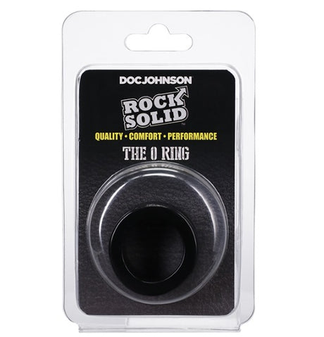 Rock Solid The O Ring Cock Ring Black packaging showcasing quality and comfort features.
