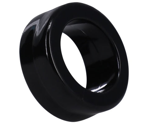 Rock Solid The O Ring Cock Ring Black close-up view showcasing its sleek design and comfortable fit.