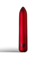 Poppy Red Rechargeable Bullet Vibrator showcasing a sleek, red design for intense sensations and sophisticated pleasure.