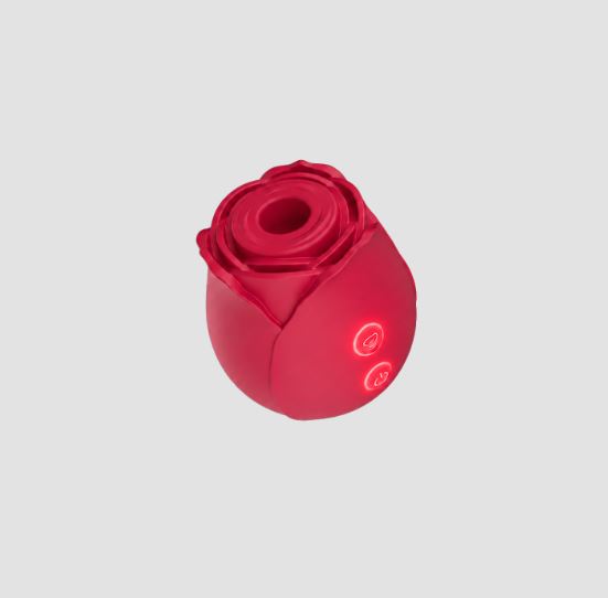 Sweet Dreams Rose True Suction Clitoral Stimulator design with suction feature and control buttons.