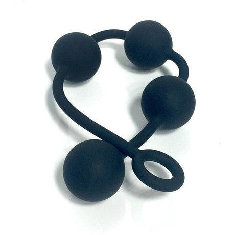 Boneyard Ass Ballz Large Silicone Anal Beads featuring four 2-inch spheres for a weighted backdoor experience.