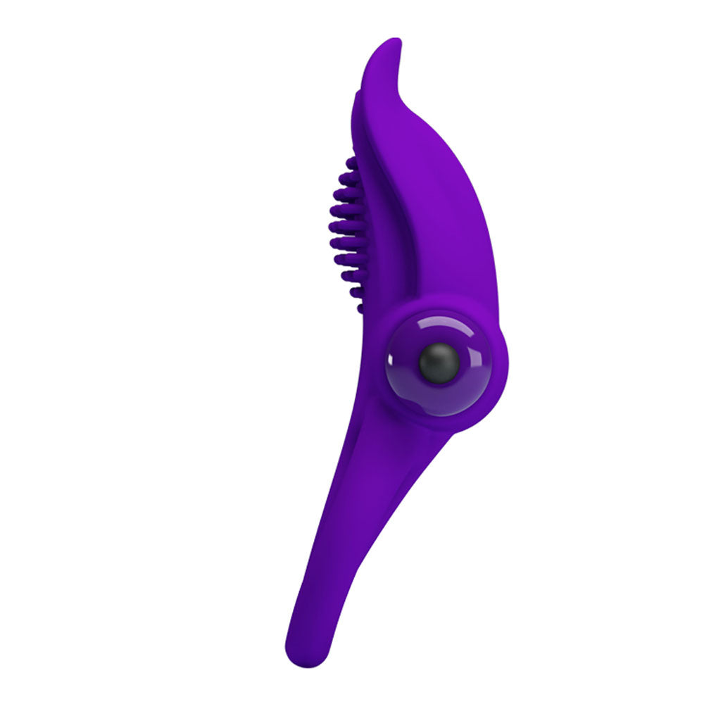 Pretty Love Vibrant Penis Ring Purple featuring a sleek purple design with a removable bullet for added stimulation.