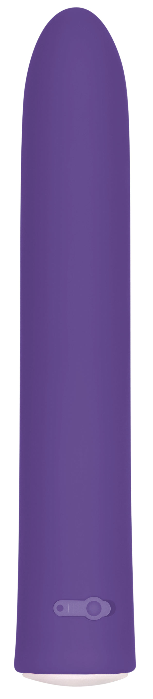 Evolved 7 Function Rechargeable Slim Vibrator Purple, sleek design with single-button control, perfect for any nightstand.