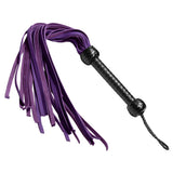 Strict Leather Nubuck Flogger 18.5 Inch Purple featuring a braided handle and soft purple falls.