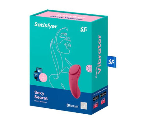 Satisfyer Sexy Secret App Controlled Panty Vibrator packaging showcasing its design and features.