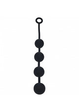 Levelz Round Silicone Anal Balls Xl 50mm Black - extra-large silicone anal balls for deep, intense stimulation.
