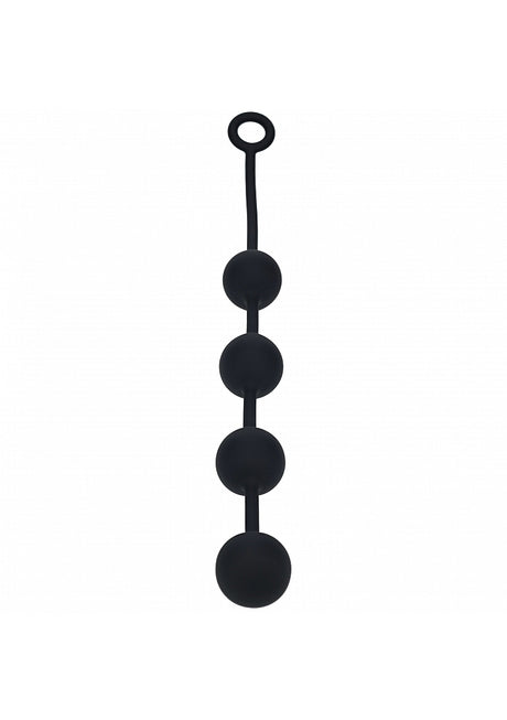 Levelz Round Silicone Anal Balls Xl 50mm Black - extra-large silicone anal balls for deep, intense stimulation.