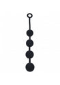 Levelz Round Silicone Anal Balls Xl 50mm Black - extra-large silicone anal balls for deep, intense stimulation.