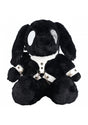 S-Line Bunny Backpack Circle Eye Large Black plush toy with distinctive circle eye and stylish accessories.
