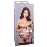 Main Squeeze Suki Sin Porn Star Ultraskyn Pussy Stroker packaging with details and design features.