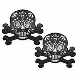 Pastease Skull Black Glitter Candy Pasties featuring a black glitter skull and crossbones design for edgy fashion.