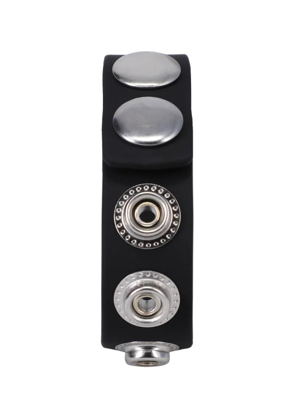 Rock Solid Silicone 5 Snap Adjustable Cock Ring Translucent with multiple snap settings for comfort and support.