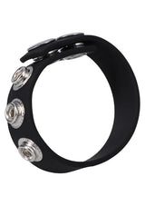 Rock Solid Silicone 5 Snap Adjustable Cock Ring Translucent showcasing adjustable snap design for comfortable fit.