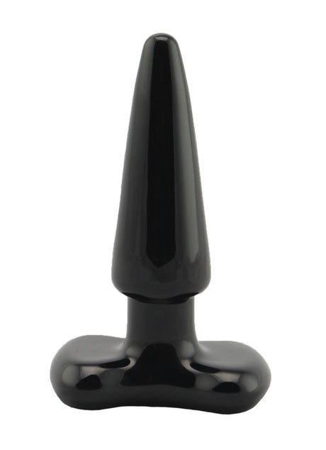 Spartacus Small Glass Spade Anal Plug Black - sleek and smooth design for comfortable anal play.