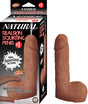 Natural Realskin Squirting Penis No 1 Brown Dildo in packaging with realistic design and squirting feature.