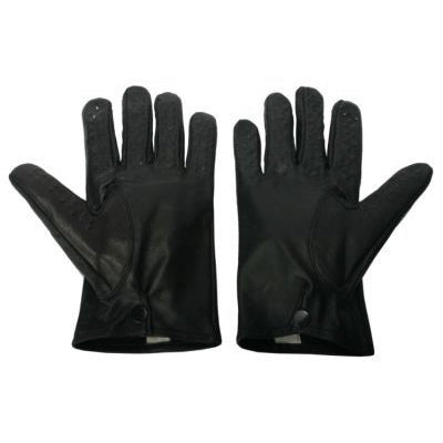 Vampire Gloves Genuine Lambskin Leather Large - black leather gloves with precision-positioned metal tacks for sensory play.
