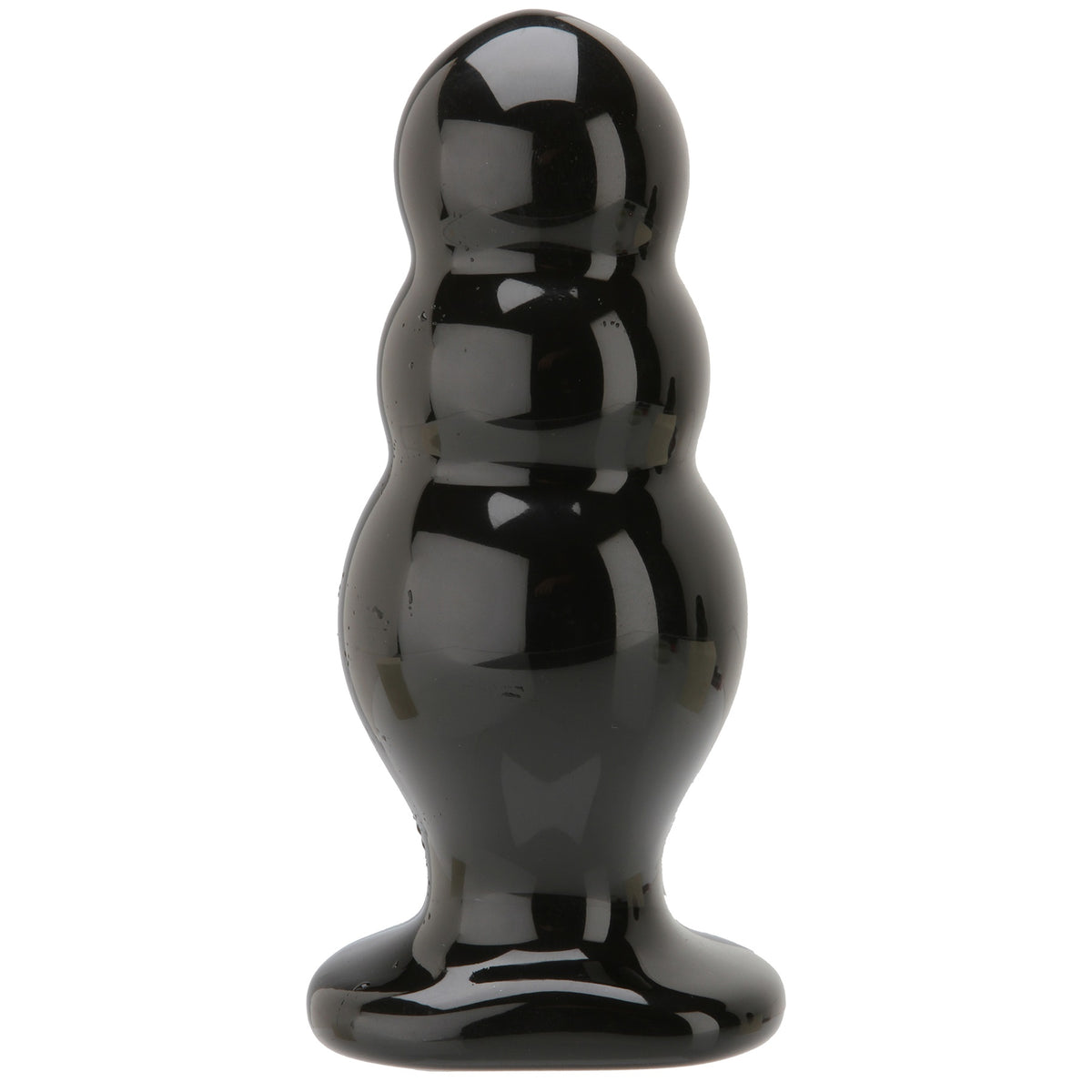 TitanMen Master Tool #4 Triple Ripple Anal Plug Black, a black, triple-bubble anal plug for experienced users.