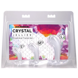 Crystal Jellies Curved Anal Trainer Set Clear with three sizes for gradual anal training