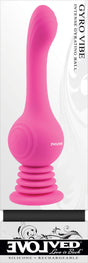 Gyro Vibe Silicone Suction Cup Vibrator Pink featuring a sleek design and textured shaft for intense pleasure.