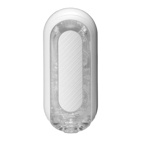 Tenga Flip Zero Gravity White Male Stroker premium male pleasure device with flip-open design for easy cleaning and stimulation.