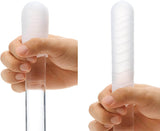 Pocket Tenga Cold Spark Disposable Masturbator held in hand showcasing its design and texture.