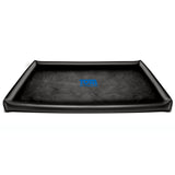 Tom of Finland Water Sports Sheet in black with inflatable edges for wet and messy play protection.