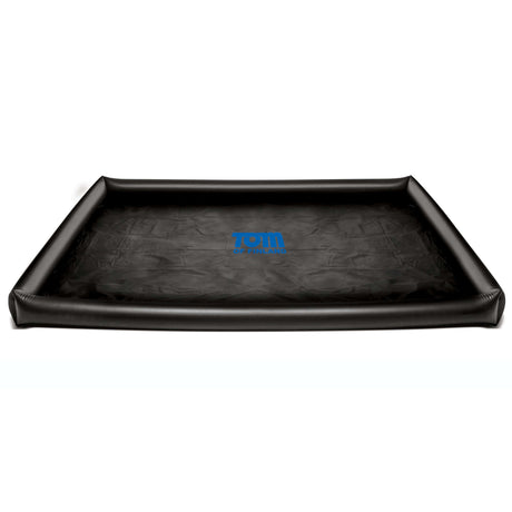 Tom of Finland Water Sports Sheet in black with inflatable edges for wet and messy play protection.