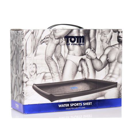 Tom of Finland Water Sports Sheet packaging showcasing inflatable sheet for water play activities.