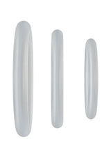 Rock Solid Tripack Gasket Cock Rings Translucent three silicone rings in varying sizes for added comfort and support.