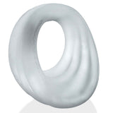 Oxballs Expander Slimmer Scoop Style Cockring Clear Steam featuring a smooth, ribbed design in a clear finish.