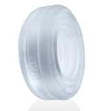Oxballs Roto Grooved Gripper-Ribbed Cockring Clear Steam, a sleek clear silicone cockring for intense play.
