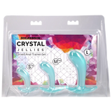 Crystal Jellies Curved Anal Trainer Set Teal includes three sizes for gradual anal training.