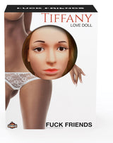Fuck Friends Tiffany Inflatable Love Doll Vanilla packaging showcasing realistic face and slender body.