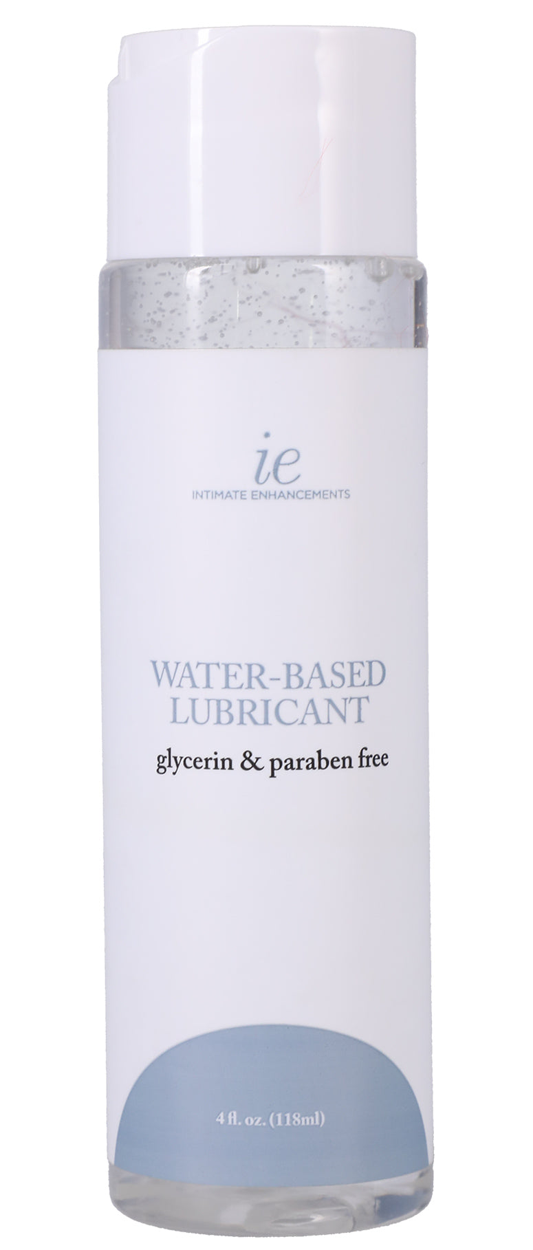 Intimate Enhancements Water-Based Lubricant 4 Oz bottle, glycerin and paraben free formula for comfortable intimacy.