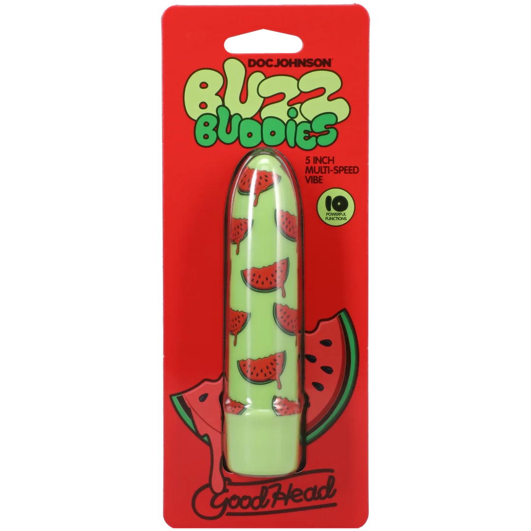 Goodhead Buzz Buddies 5 Inch Multi-Speed Vibe Watermelon - Image 3