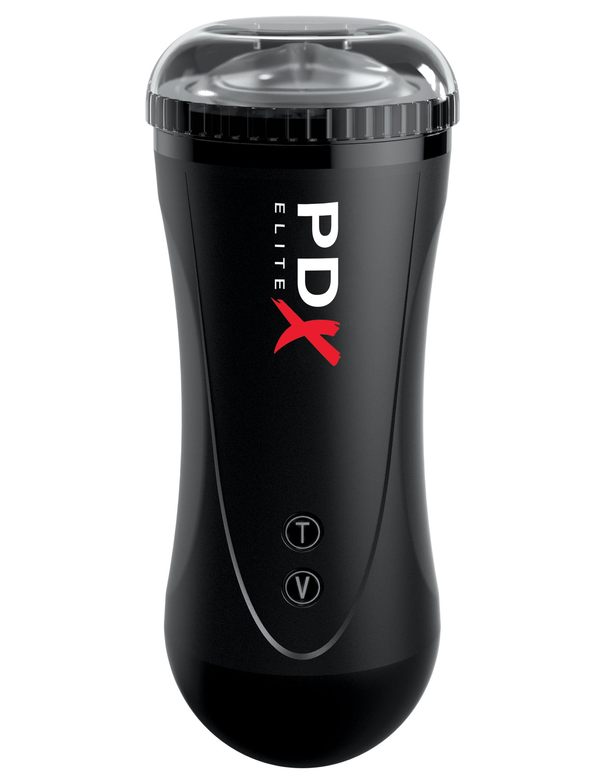 PDX Elite Moto Stroker Thrusting Masturbator Black features automatic stroking and powerful vibrations.