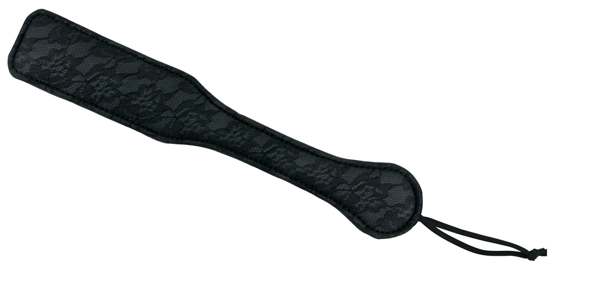 Sportsheets Sincerely Lace Paddle 12 Inch Black featuring delicate lace design for playful impact play.