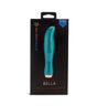 Sensuelle Bella Velvet Touch Vibrator Emerald Green packaging on display, showcasing its sleek design.