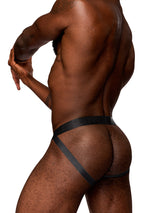 Male Power Hocus Pocus Uplift Jock Purple L XL on a model showcasing a sleek fit from the back.