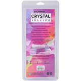Packaging for Crystal Jellies Realistic Cock With Balls 7 Inch Clear by Doc Johnson, showing product details and features.