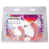 Crystal Jellies Curved Anal Trainer Set Pink packaging with three sizes for anal training.