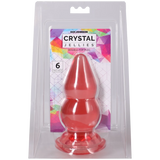 Crystal Jellies Double Pop Plug 6 Inch Pink in packaging showcasing its double curve design.
