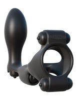 Fantasy C-Ringz Ultimate Ass Gasm Cock Ring Black featuring multiple vibrating bullets for enhanced pleasure.
